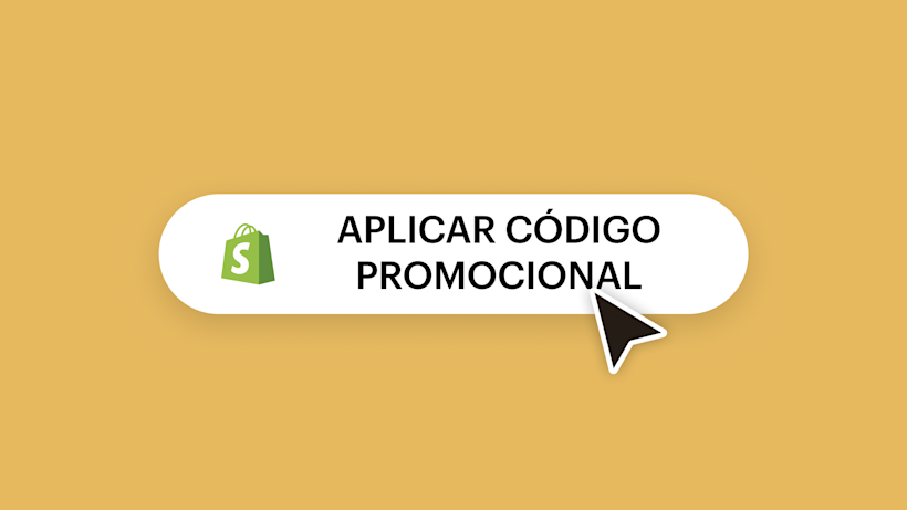 Um botão "Aplicar código promocional" do Shopify com um cursor de mouse prestes a clicar nele.